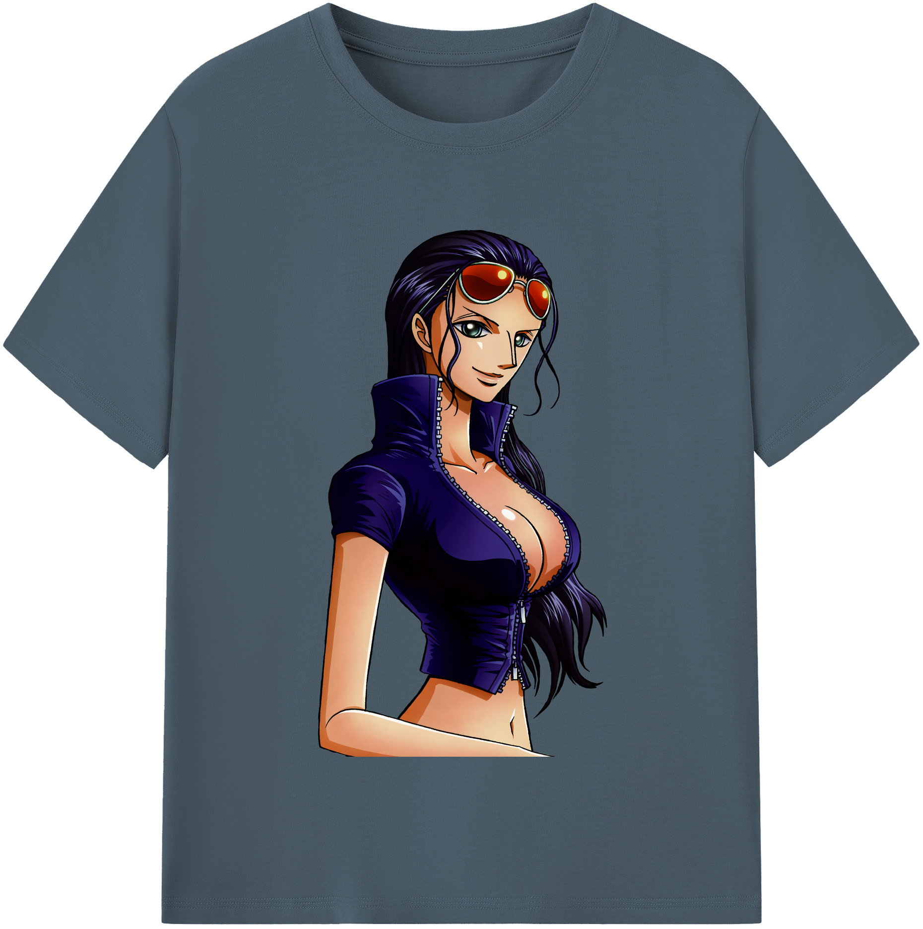 ワンピース ニコ・ロビン ONE PIECE Nico Robin 綿100％半袖Tシャツ（フロントプリント）